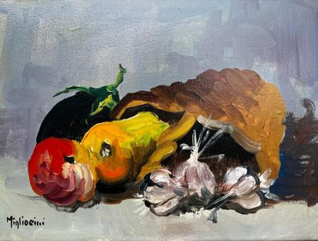 Art work by G. Migliorini Cesto di frutta  - oil canvas 