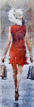 Quadro di Andrea Tirinnanzi Vestito rosso - mista cartone 