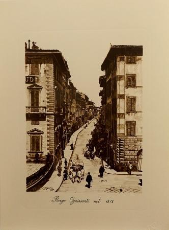 Art work by Giuseppe Capineri Borgo Ognissanti  - print paper 