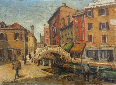 Quadro di M. Milosewic Venezia  - olio tela 