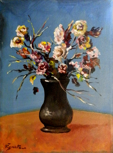 Quadro di Luigi Pignataro Vaso di fiori - olio tela 